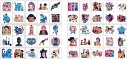 TATOUAGES TEMPORAIRES - ENSEMBLE DE 25 TATOUAGES KPOP DEMON HUNTERS (LES GUERRIÈRES DE LA K-POP) ASST
